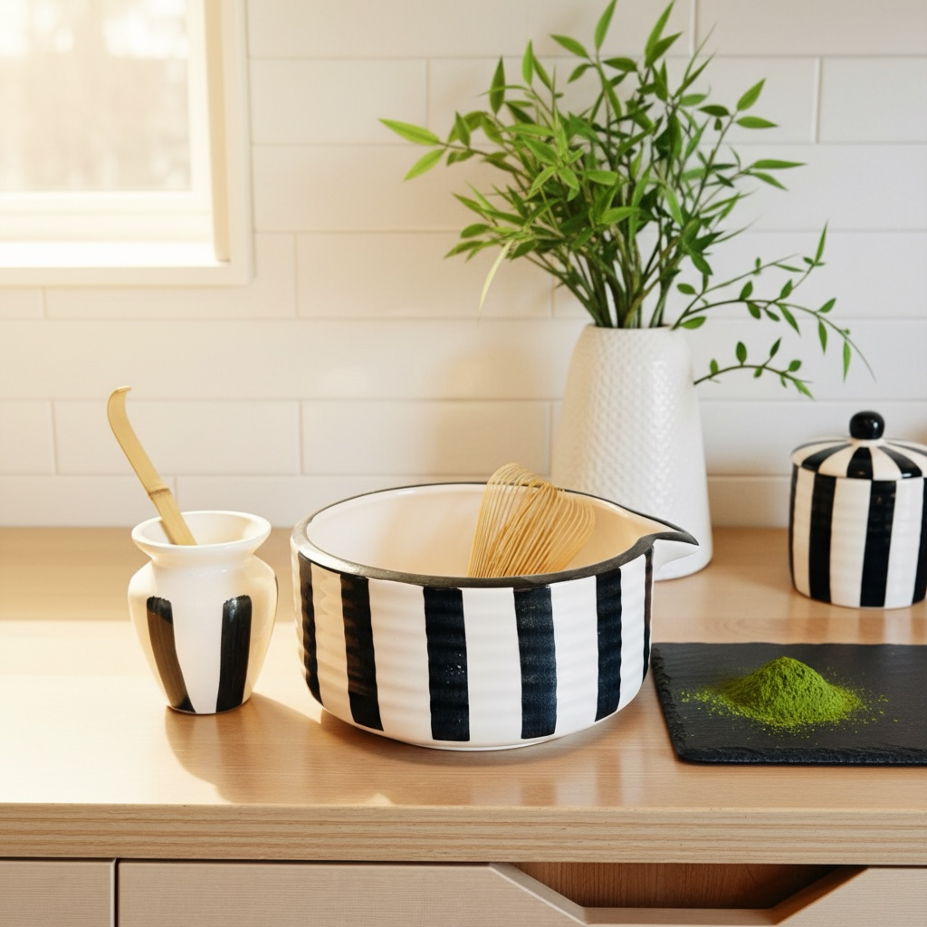 Hikari Ritual Matcha Set - Black and white - Premium Ceramic & 100% Chemical Free