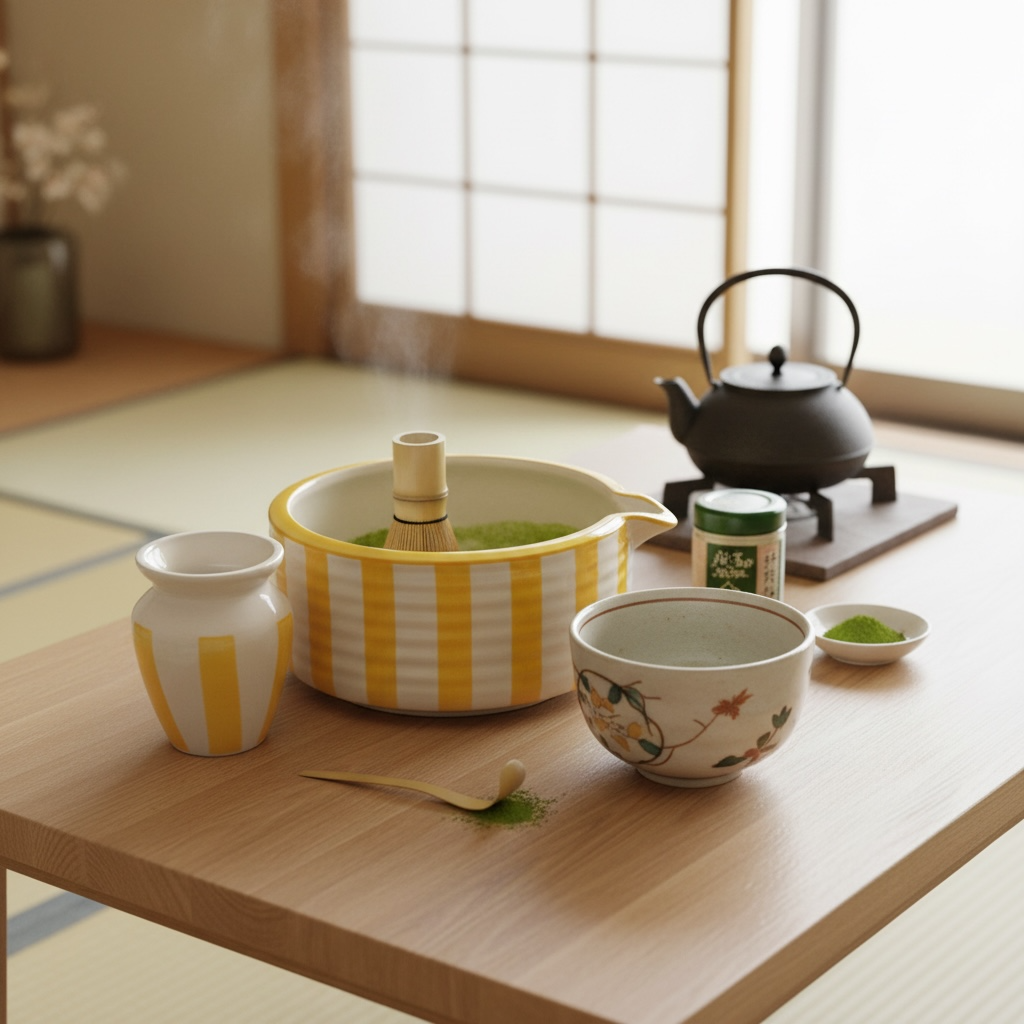 Sunbeam Matcha Ritual Set - Yellow & White - Premium Ceramic & 100% Chemical Free