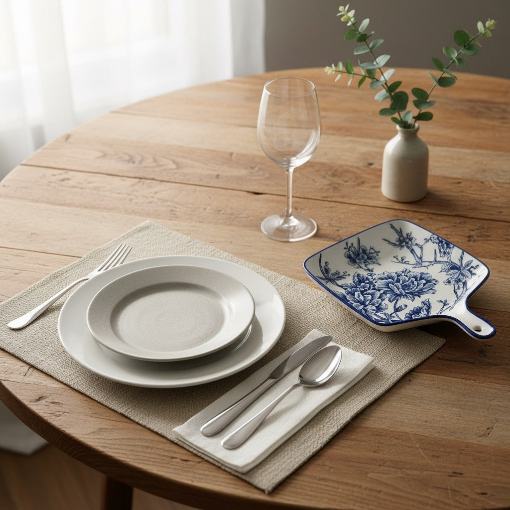 Midnight Garden Porcelain Serving Platter Set (Set of 4)