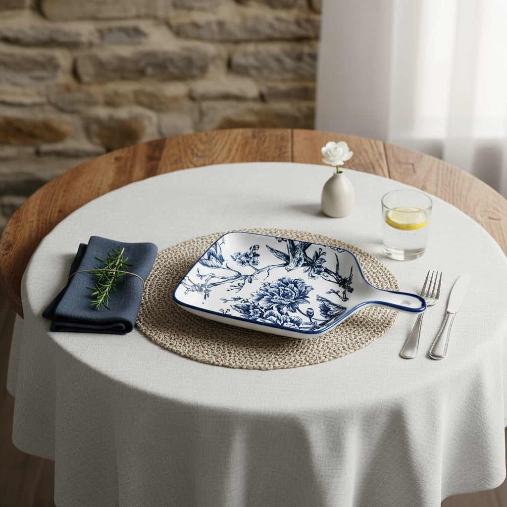 Midnight Garden Porcelain Serving Platter Set (Set of 4)