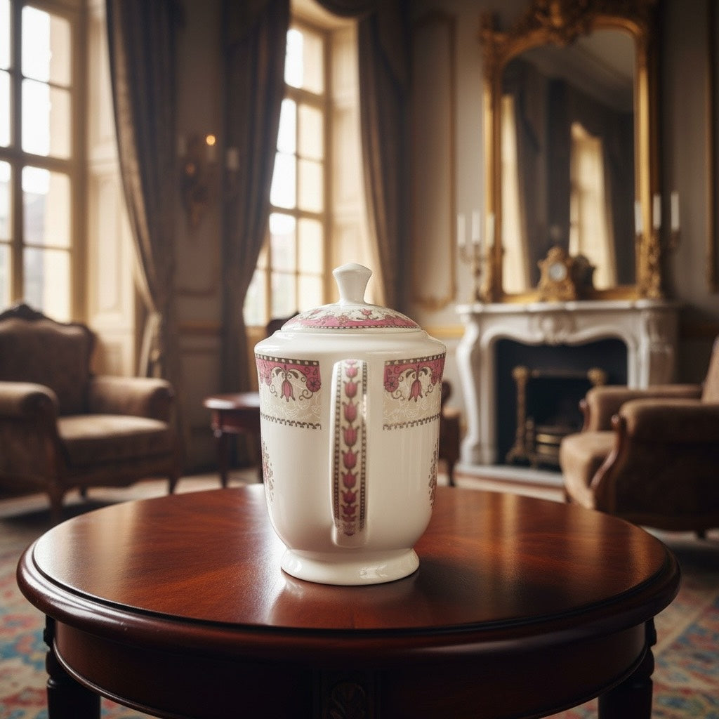 Imperial Rose Silver Premium Porcelain Tea Set (15 Pieces) - Fine Premium Porcelain, Totally Chemical Free