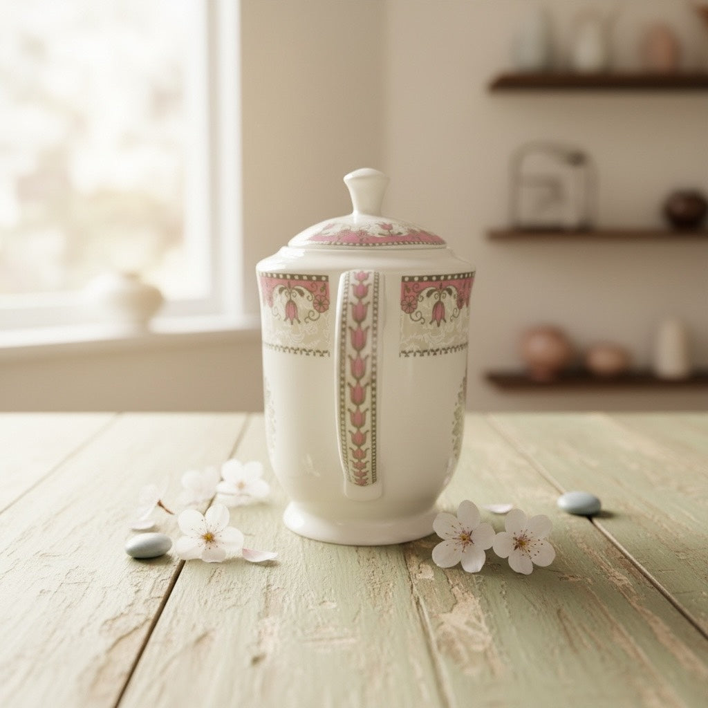 Imperial Rose Silver Premium Porcelain Tea Set (15 Pieces) - Fine Premium Porcelain, Totally Chemical Free