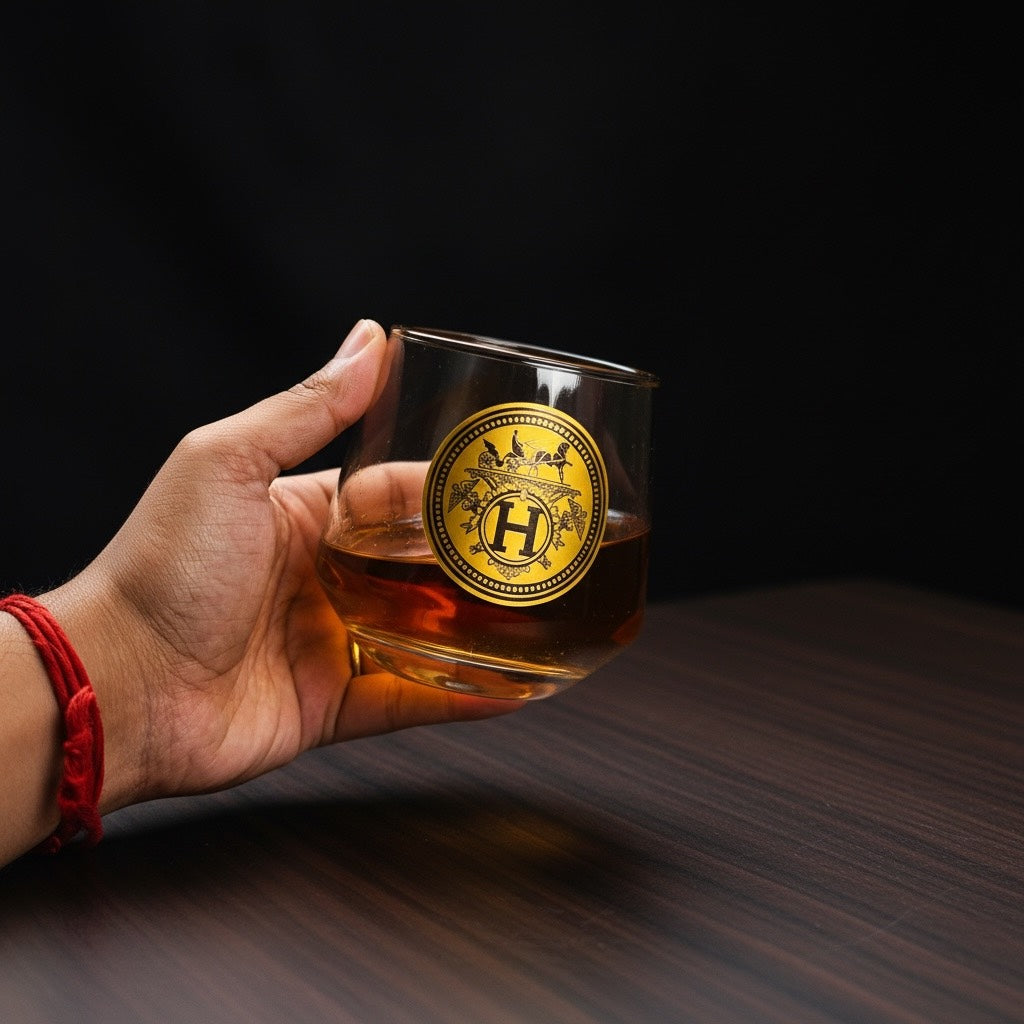 Sovereign 24K Gold Swarovski Crystal Whisky Glass Set (4 Pieces)-Turkey Crystalite collection