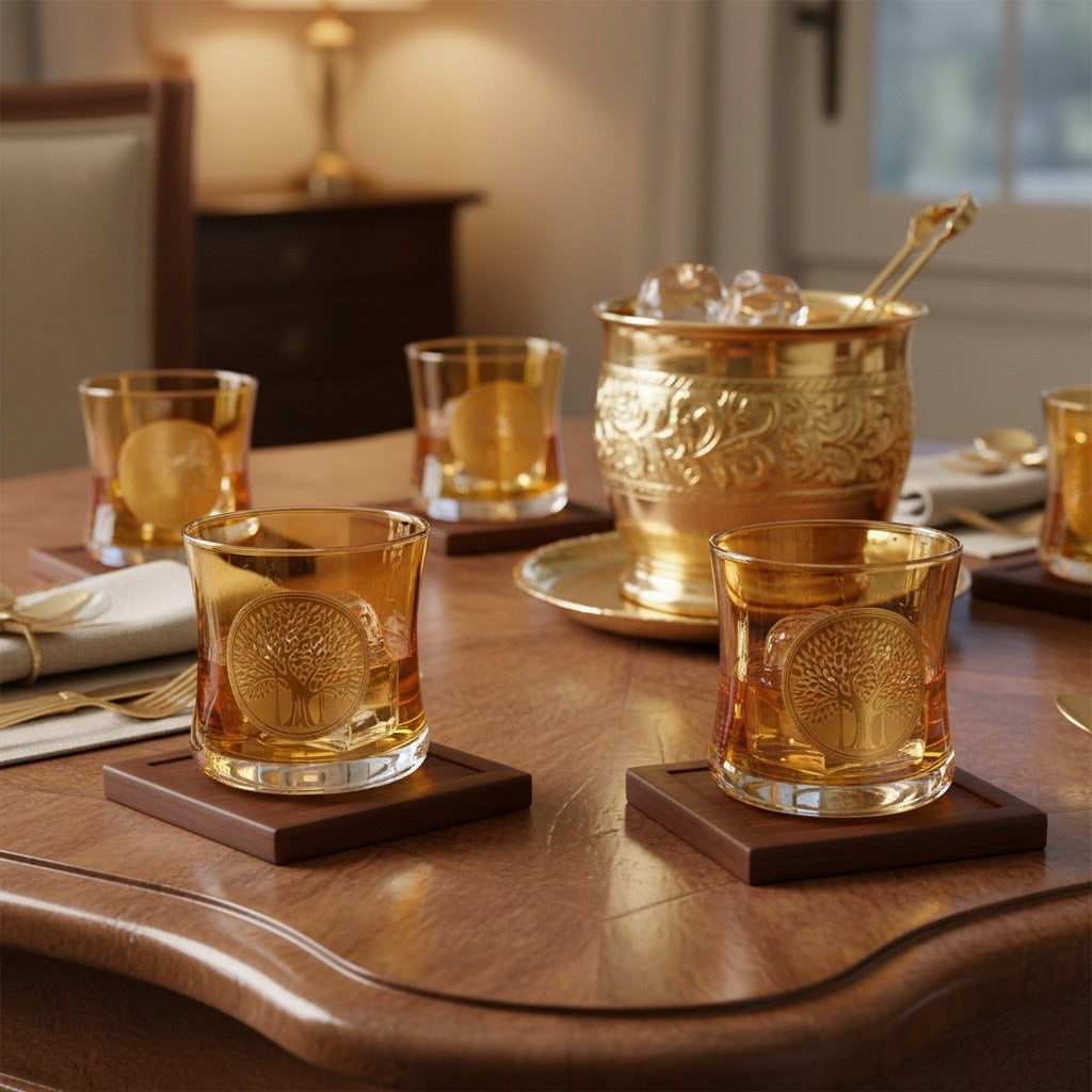 Emperor’s Reserve 24K Gold Crystal Glass Set (4 Pieces)-Turkey Crystalite collection