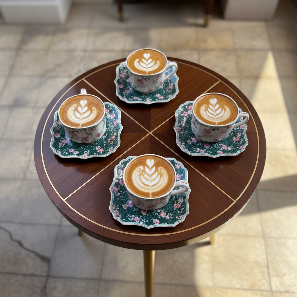 Jardin Mystique Tea Set (6 Cups, 6 Saucers & 6 Snack plates)