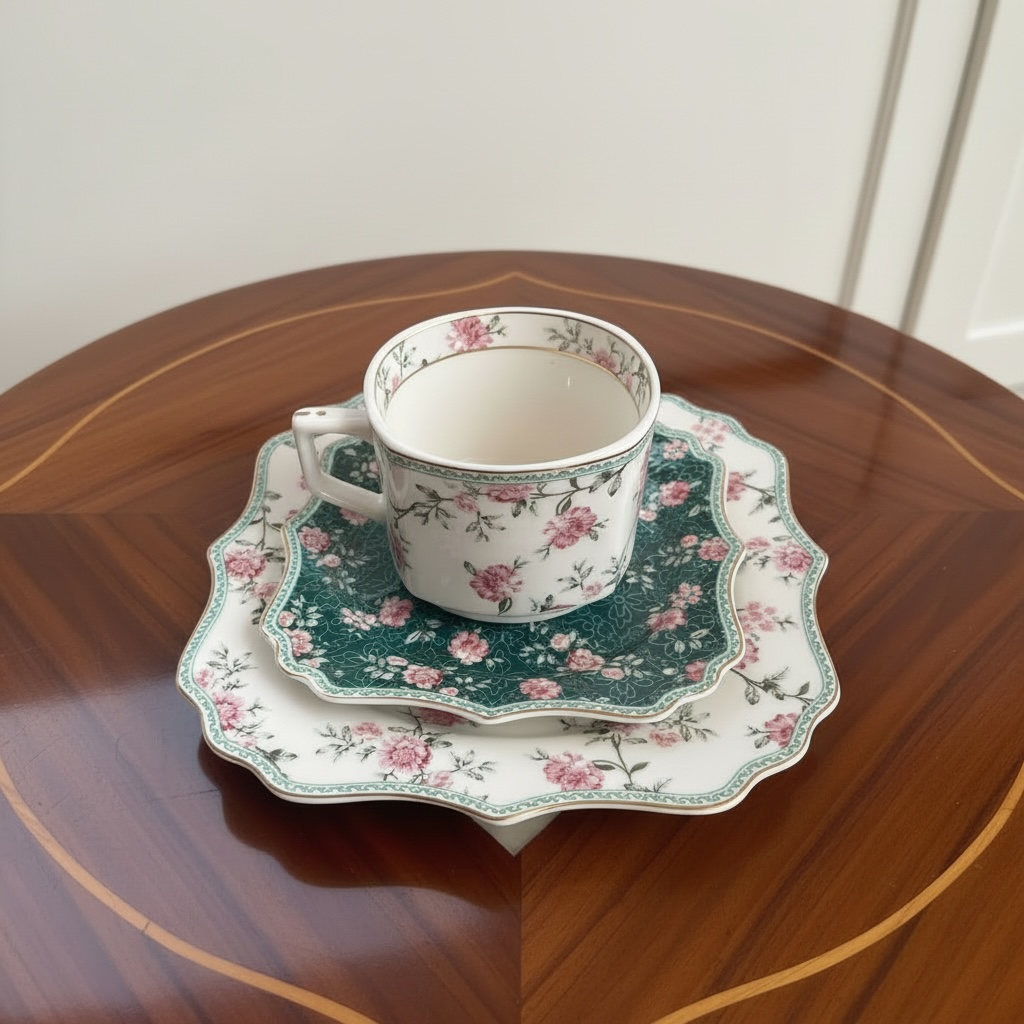 Jardin Mystique Tea Set (6 Cups, 6 Saucers & 6 Snack plates)