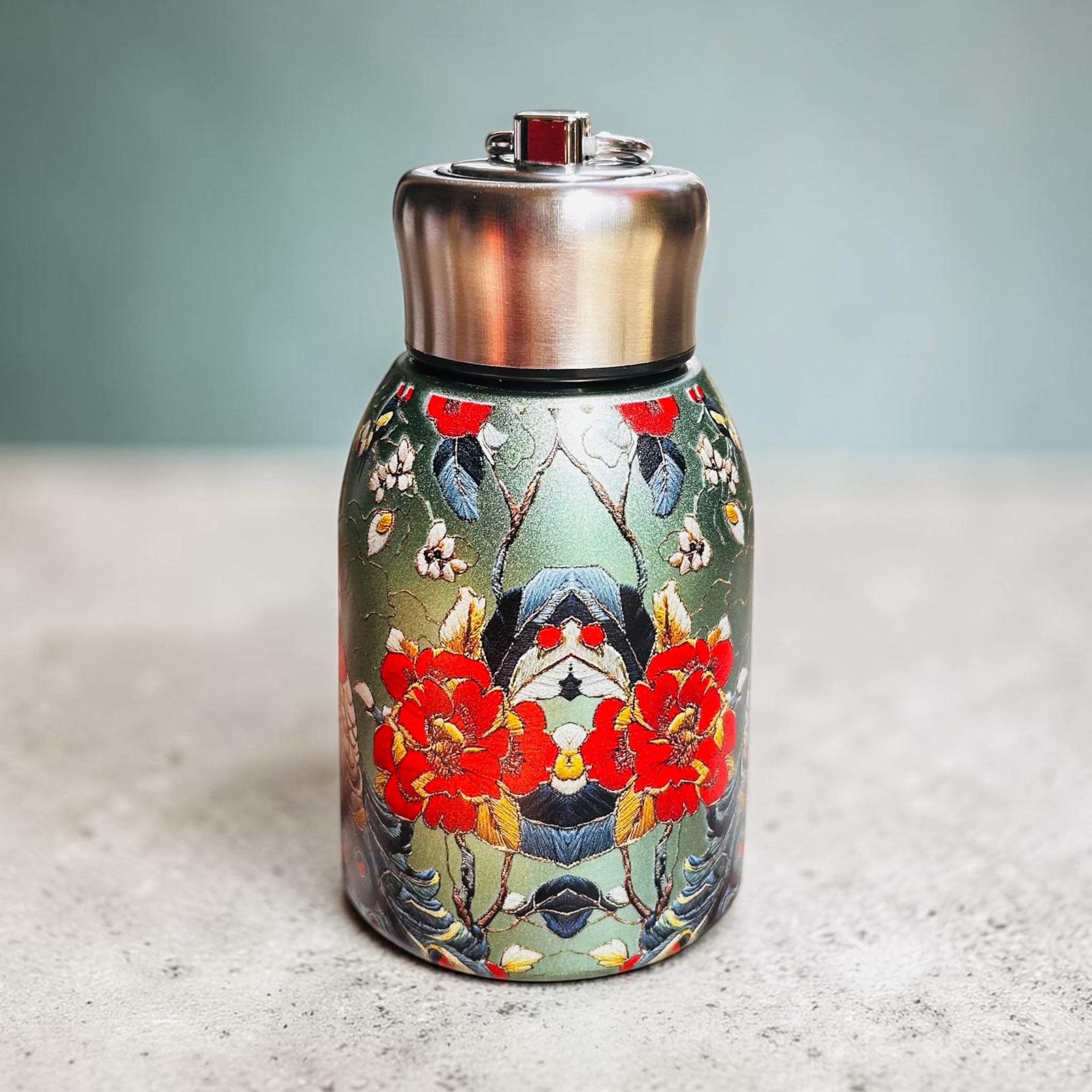 Peacock Majesty Bottle - Metallic Green (250ML, Pocket Friendly, HOT & COLD, Leak Proof Lid)