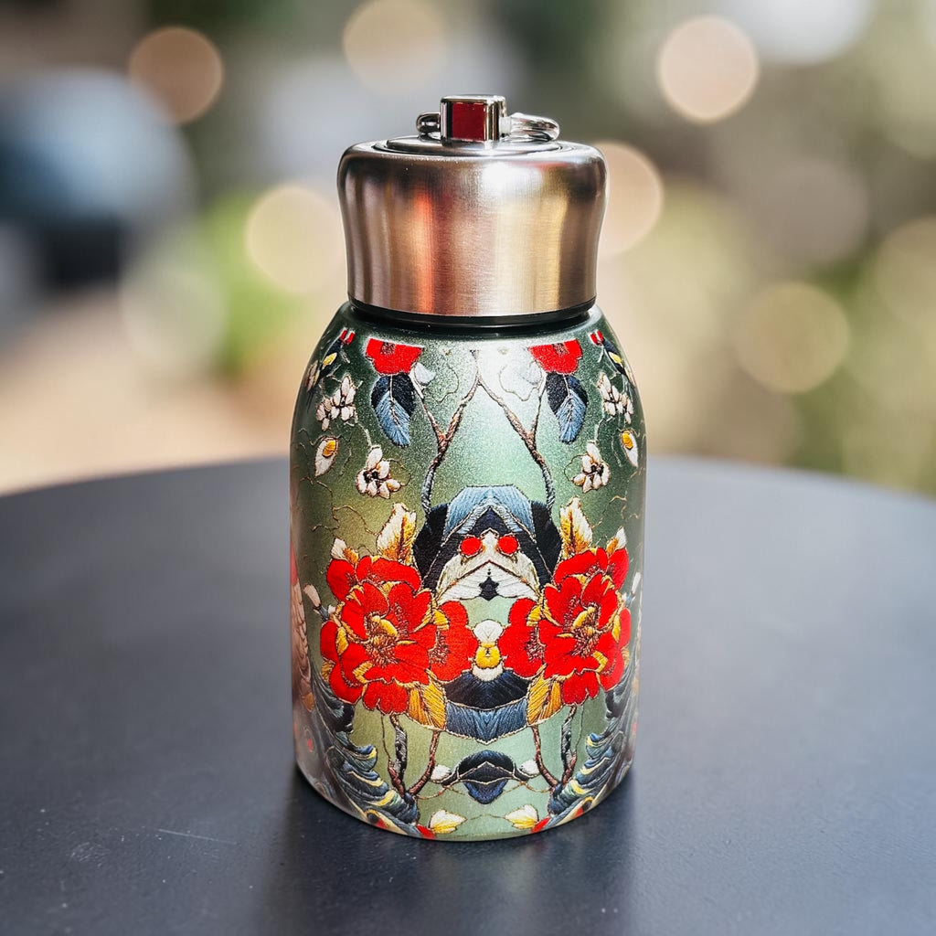 Peacock Majesty Bottle - Metallic Green (250ML, Pocket Friendly, HOT & COLD, Leak Proof Lid)