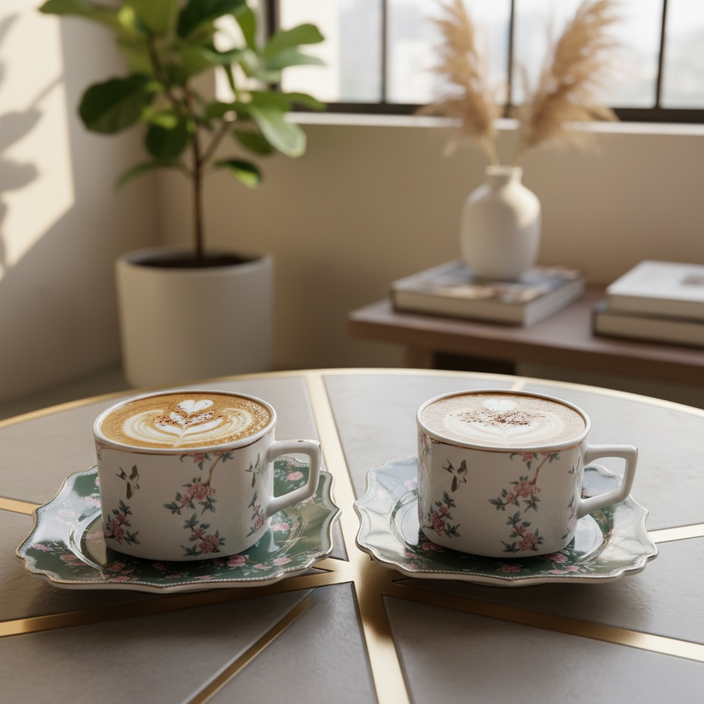 Jardin Mystique Tea Set (6 Cups, 6 Saucers & 6 Snack plates)