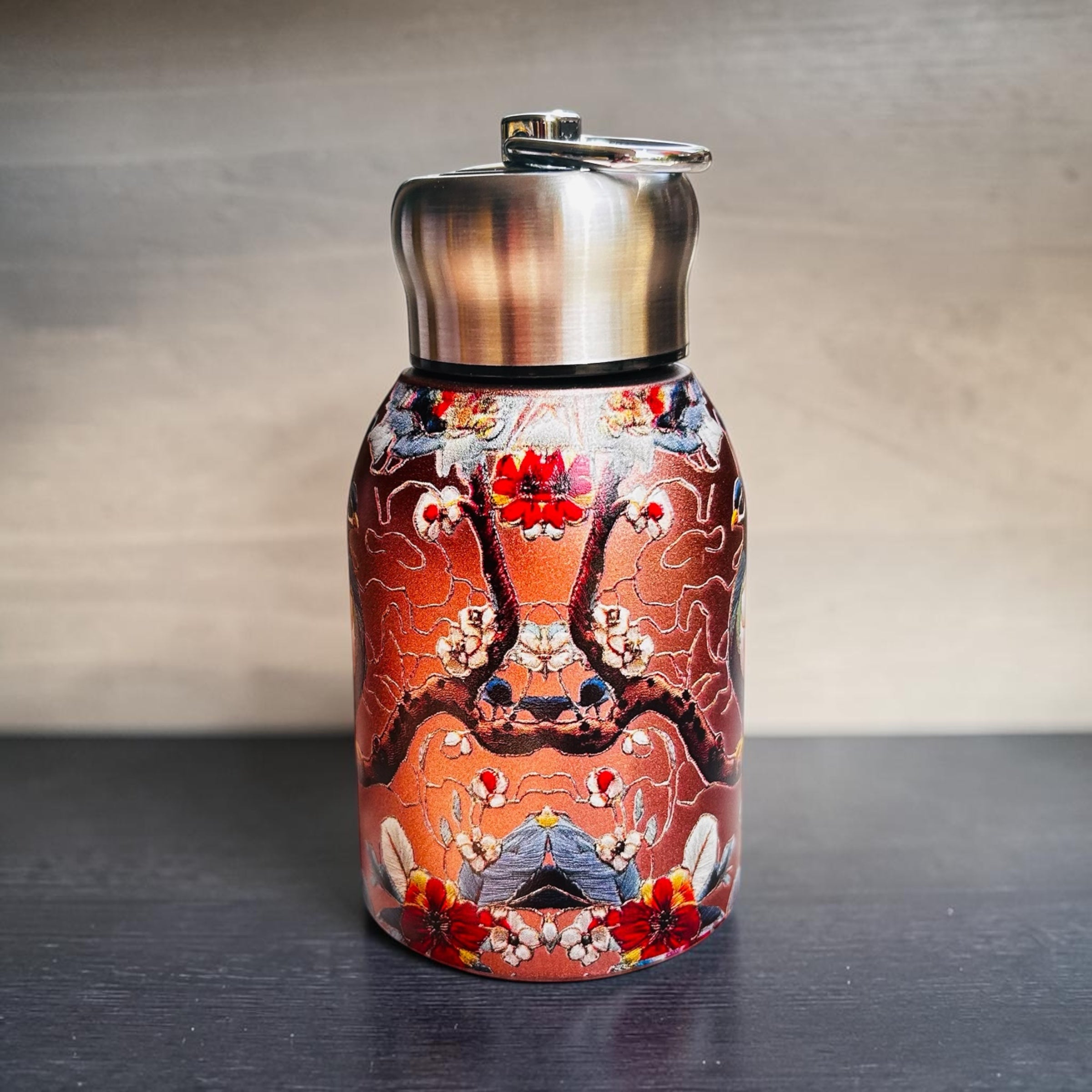 Peacock Bottle - 3 pieces - 1000ml & 420ml & 250ml - Silver Gold Peach (Value Pack)