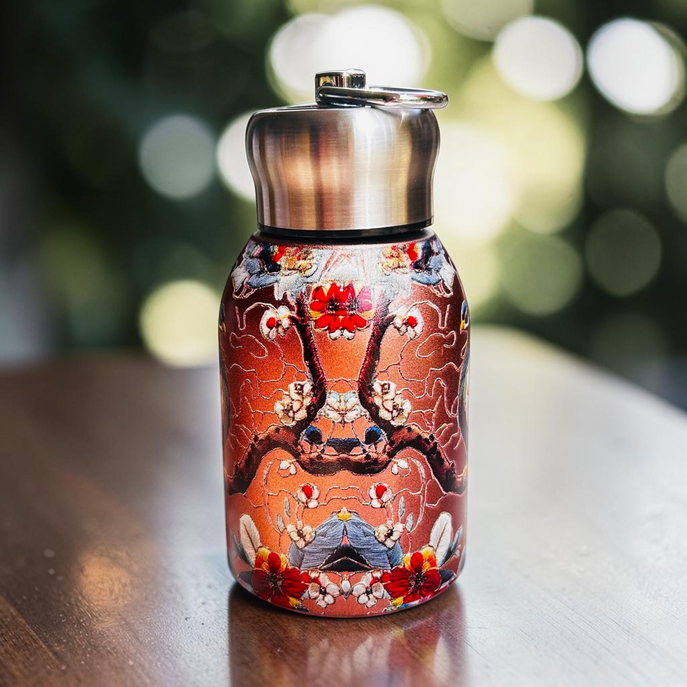 Peacock Bottle - 3 pieces - 1000ml & 420ml & 250ml - Silver Gold Peach (Value Pack)