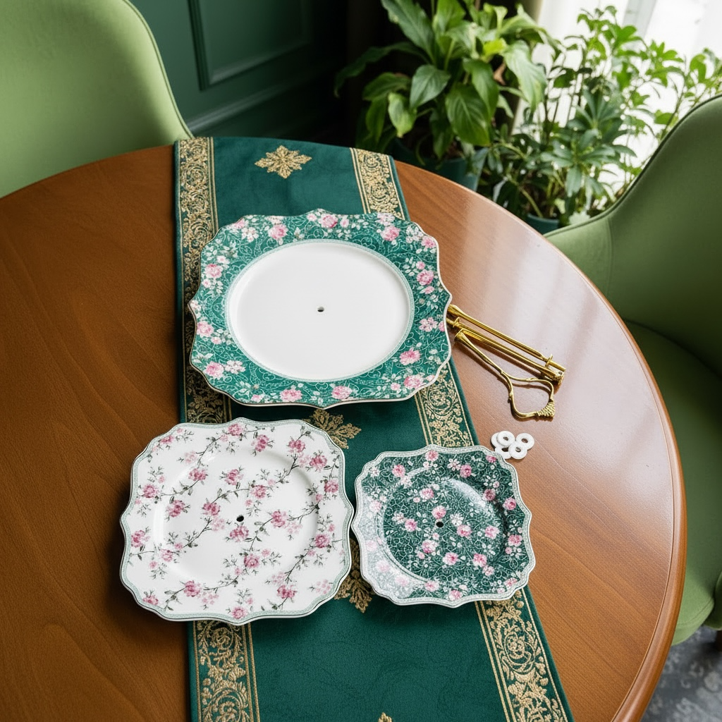 Jardin Mystique Premium Porcelain Tea, Snack & Dessert Stand Set (19 Pieces) - VALUE PACK