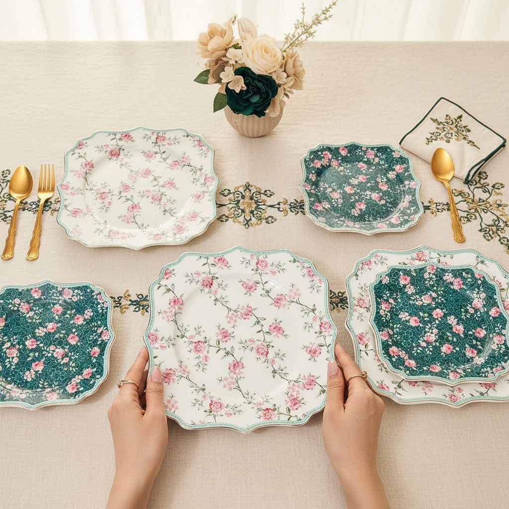 Jardin Mystique Tea Set (12 Pieces; 6 Cups & 6 Saucers)