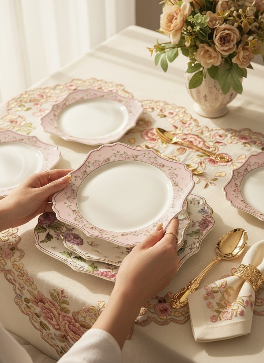 Palais de roses Premium Porcelain Tea, Snack & Dessert Stand Set (19 Pieces) - VALUE PACK