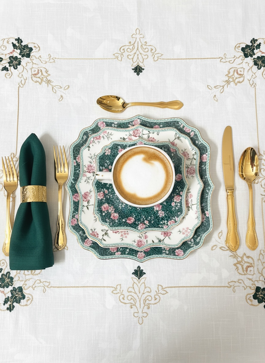 Jardin Mystique Tea Set (12 Pieces; 6 Cups & 6 Saucers)