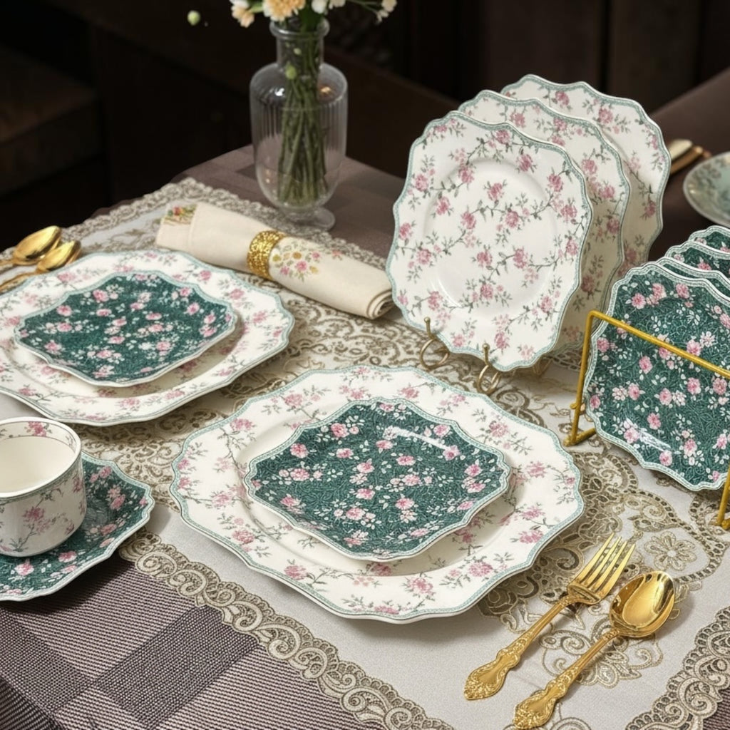 Jardin Mystique Tea Set (12 Pieces; 6 Cups & 6 Saucers)