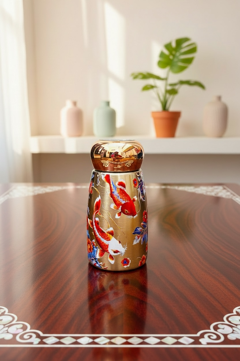 Peacock Insulated Royal Bottle with Fish Design Temperature reading Bottle- 250ml (2Pc.)(Value Pack)