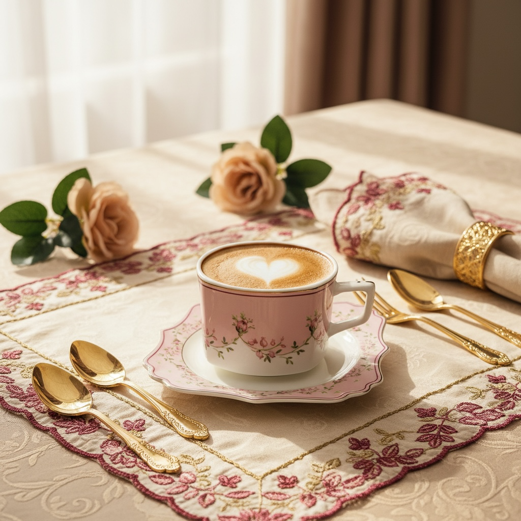 Palais de Roses Deluxe Set (12 Pieces; 6 Cups & 6 Saucers)
