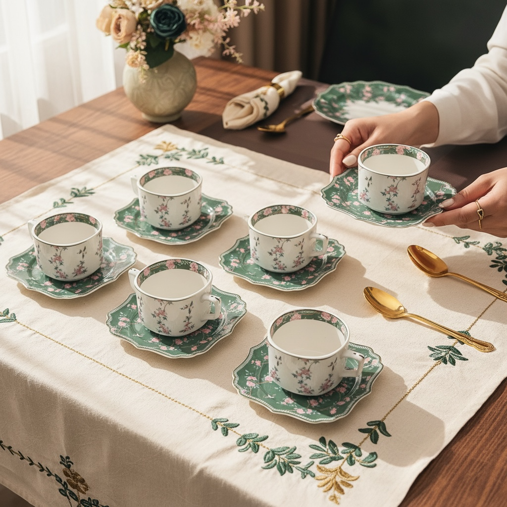 Mayfair Mystique Tea Set (12 Pieces; 6 Cups & 6 Saucers)