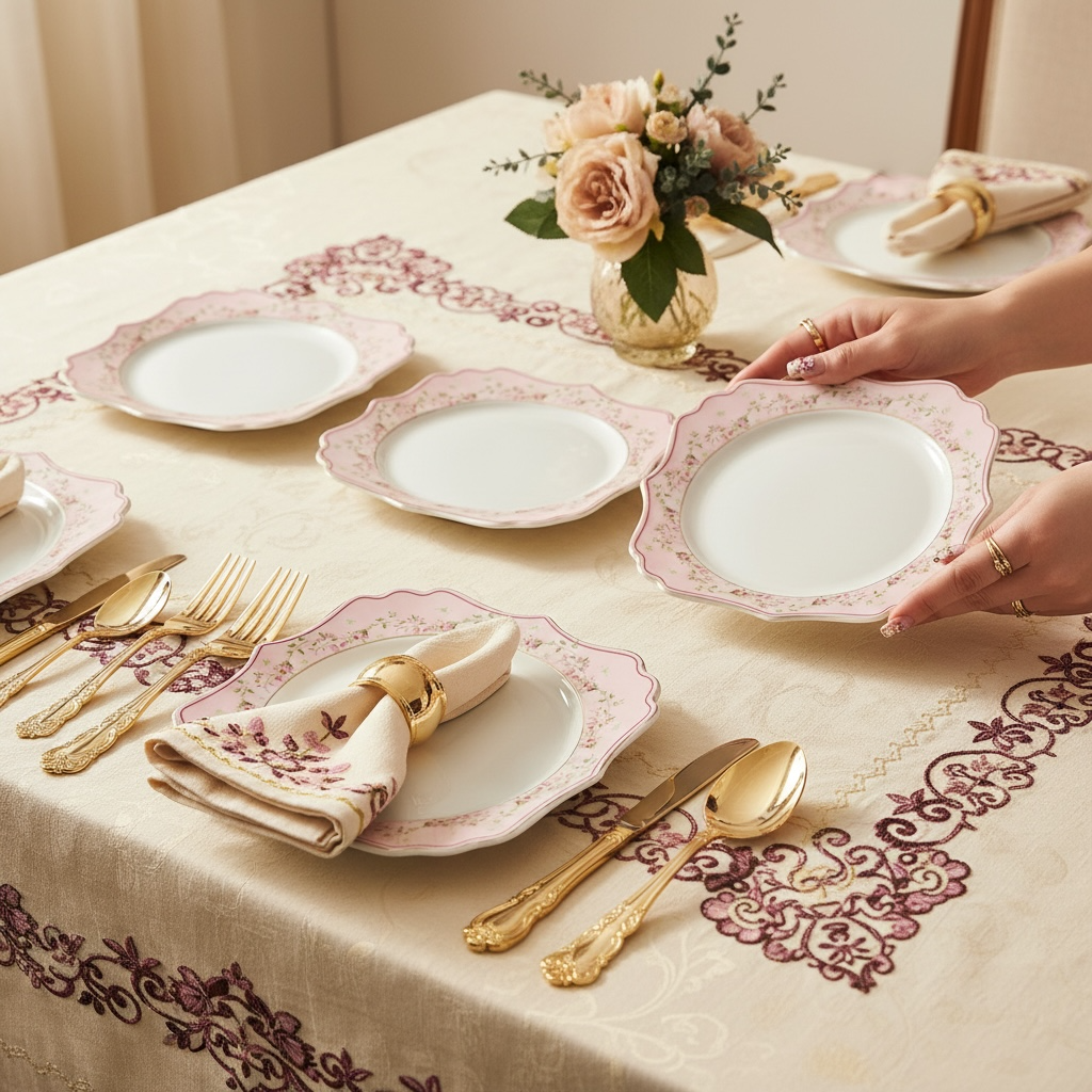Palais de Roses Deluxe Set (12 Pieces; 6 Cups & 6 Saucers)