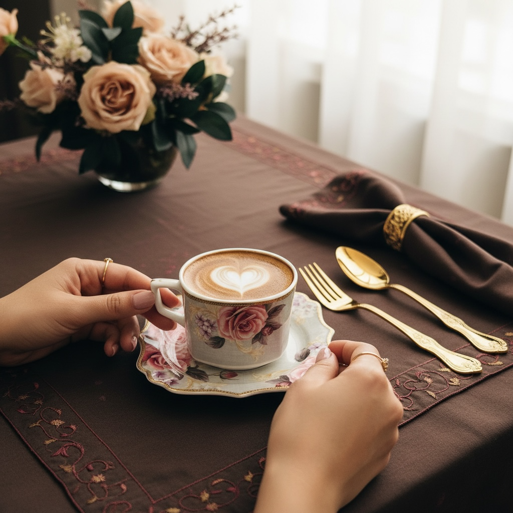 Maison de Fleur Premium Tea Set (12 pieces; 6 Cups & 6 Saucers)