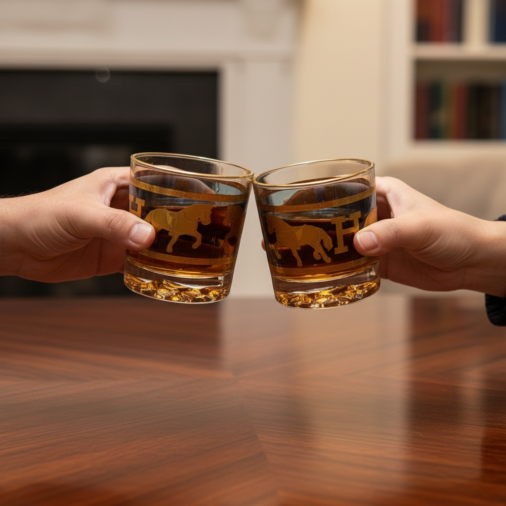 Royal Sovereign 24K Gold Swarovski Crystal Whisky Glass Set (2 Pieces)-Turkey Crystalite collection