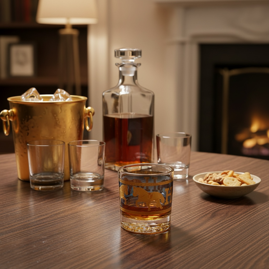 Royal Sovereign 24K Gold Swarovski Crystal Whisky Glass Set (2 Pieces)-Turkey Crystalite collection