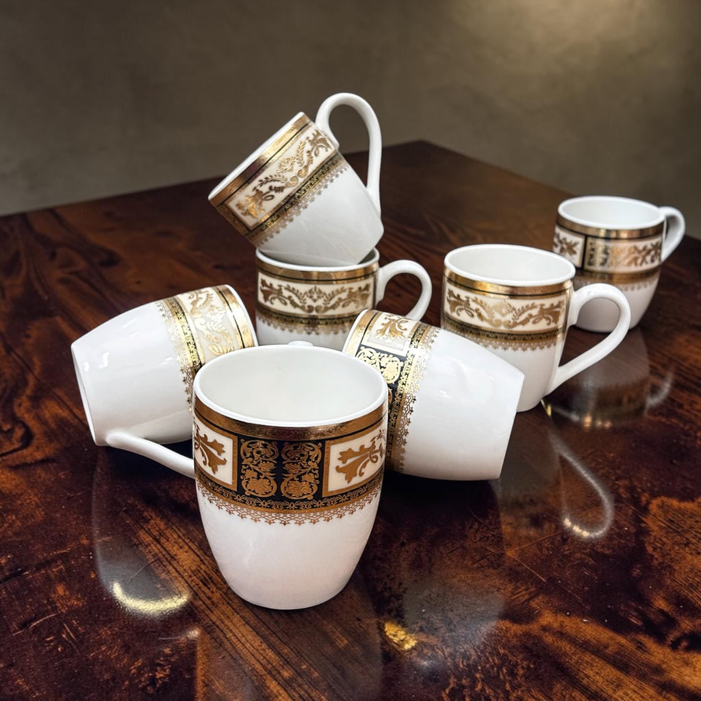 Noor-e-Mahal Imperial Tea/Coffee Mug Set (6-Pieces) (Big Size)