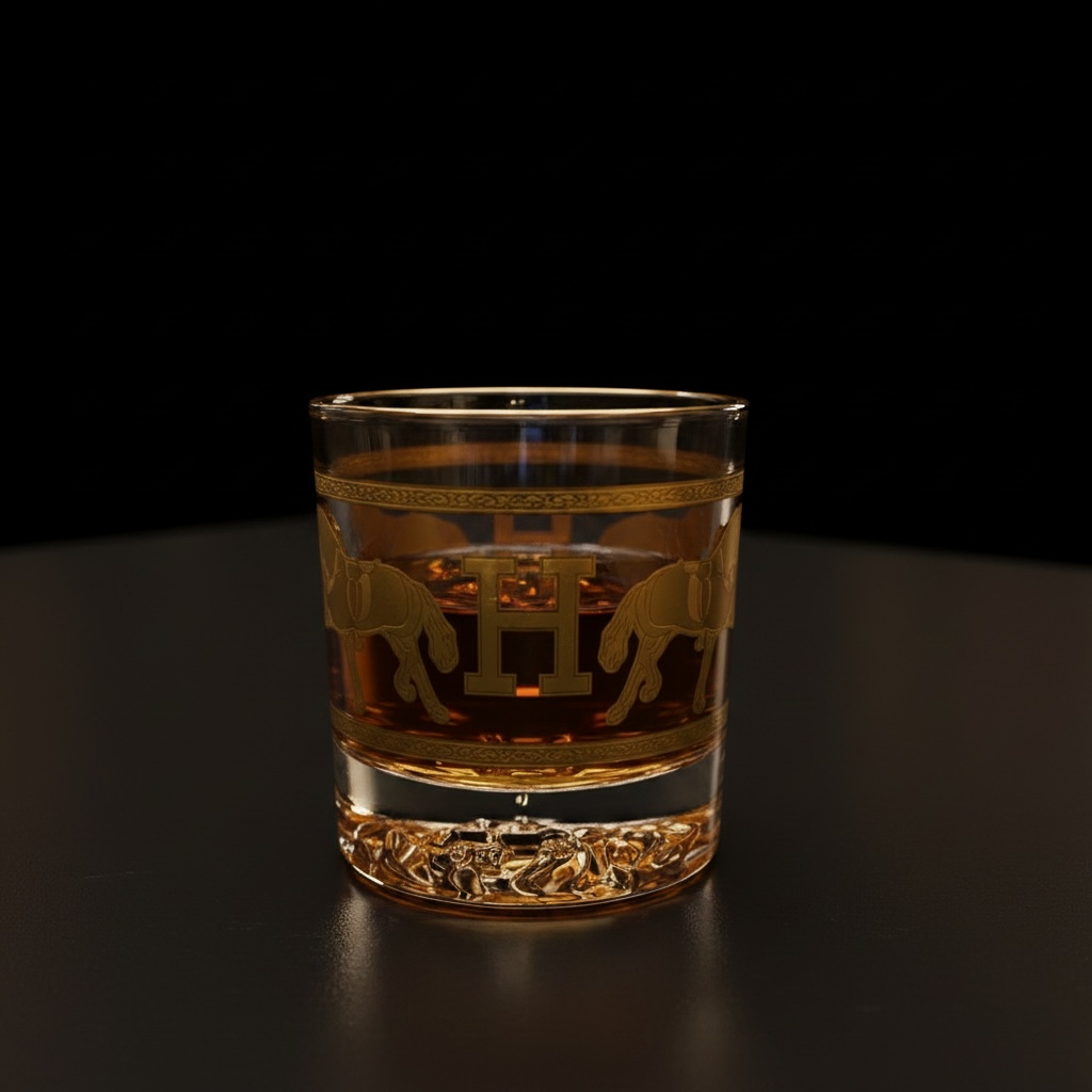 Royal Sovereign 24K Gold Swarovski Crystal Whisky Glass Set (2 Pieces)-Turkey Crystalite collection