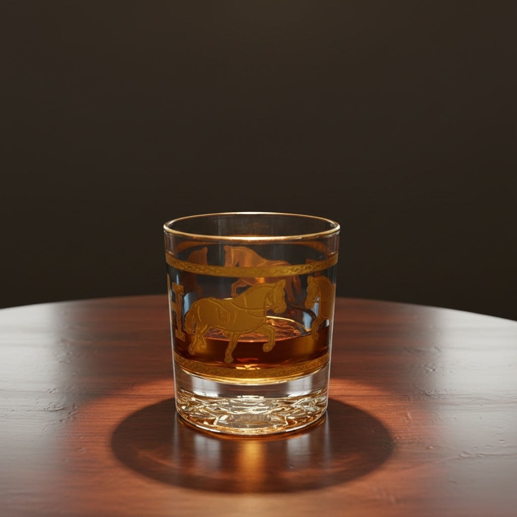 Royal Sovereign 24K Gold Swarovski Crystal Whisky Glass Set (2 Pieces)-Turkey Crystalite collection