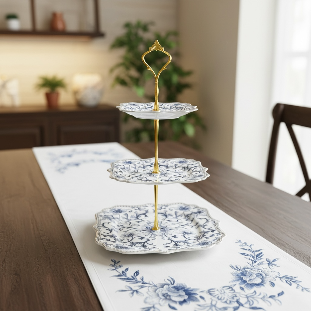Somerset Garden 3-Tier Dessert Stand (Vintage Collection, Finest Premium Porcelain, Gift Packaging)