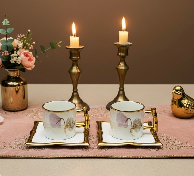 Château de Roselle Royal Tea/Coffee Snack Set - BLUSH PINK (24 Pieces; 6 Cups, 6 Saucer, Tea Pot, Sugar Pot, Milk Pot, 6 Snack Plates, 1 Tray)