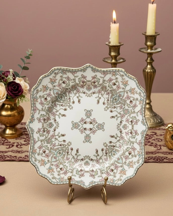 Versailles Blush Royal Tea/Coffee Snack Set (24 Pieces; 6 Cups, 6 Saucers, 6 Snack Plates & 6 Spoons