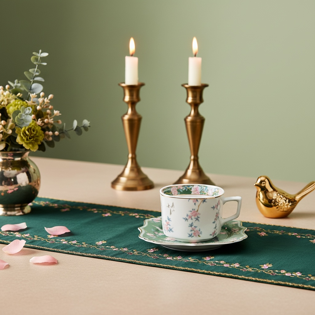 Mayfair Mystique Tea/Coffe-Snack-Deset Stand Set (31 Pieces; 6 Cups, 6 Saucers, 6 Snack Plates, 6 Bowls & 6 Spoons & Desert Stand)