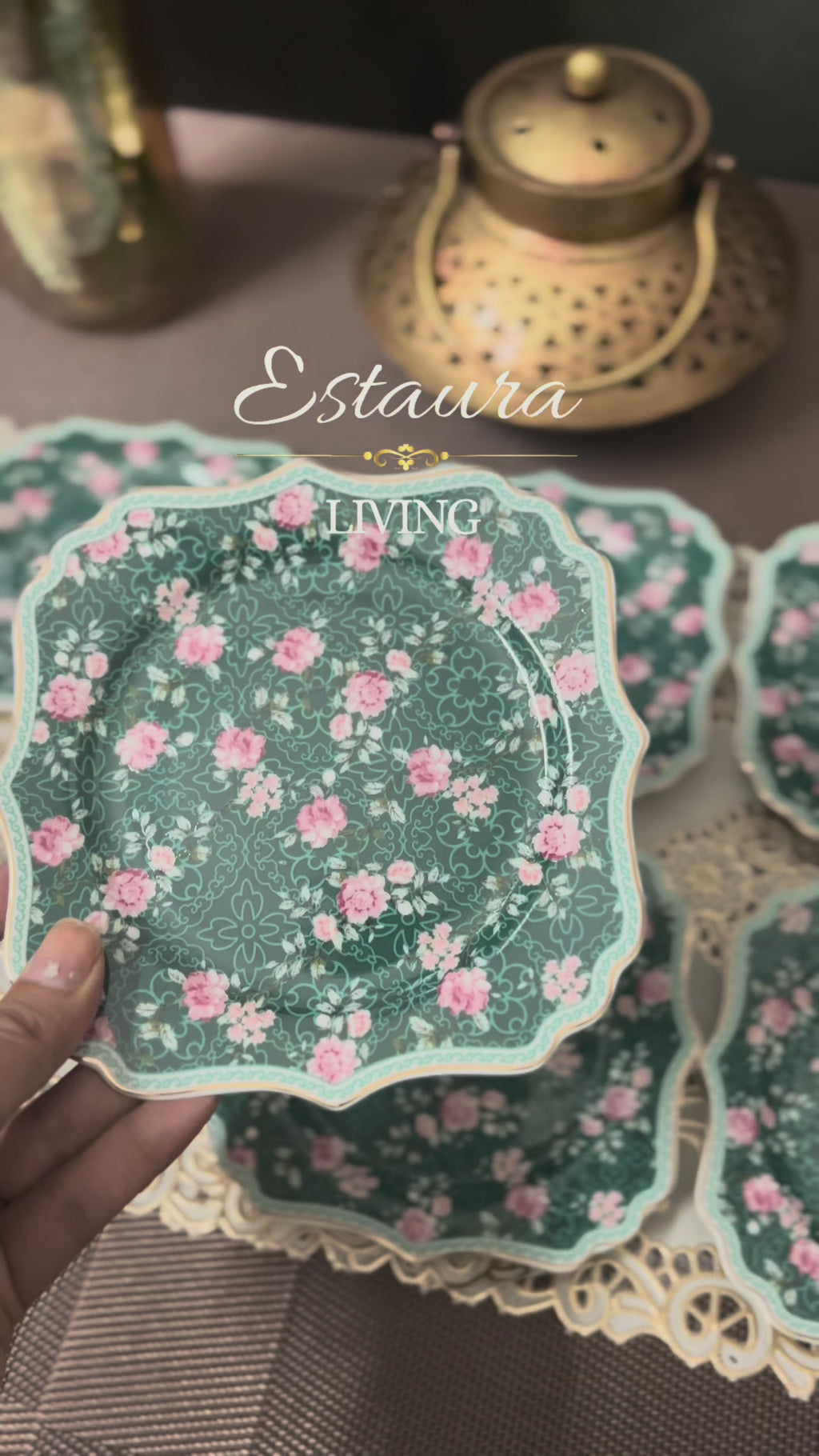 Jardin Mystique Tea Set (12 Pieces; 6 Cups & 6 Saucers)